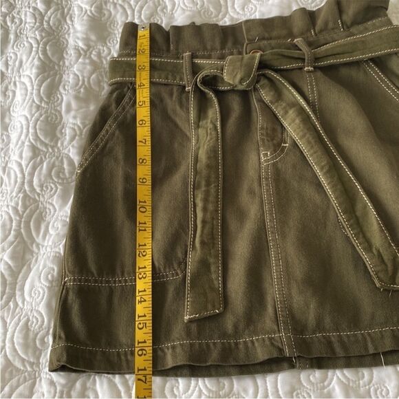 Free People Splendor in the Grass Army Green Mini Skirt Size 2 - Picture 8 of 8